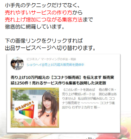 実質無料購入レポート内部のリンク